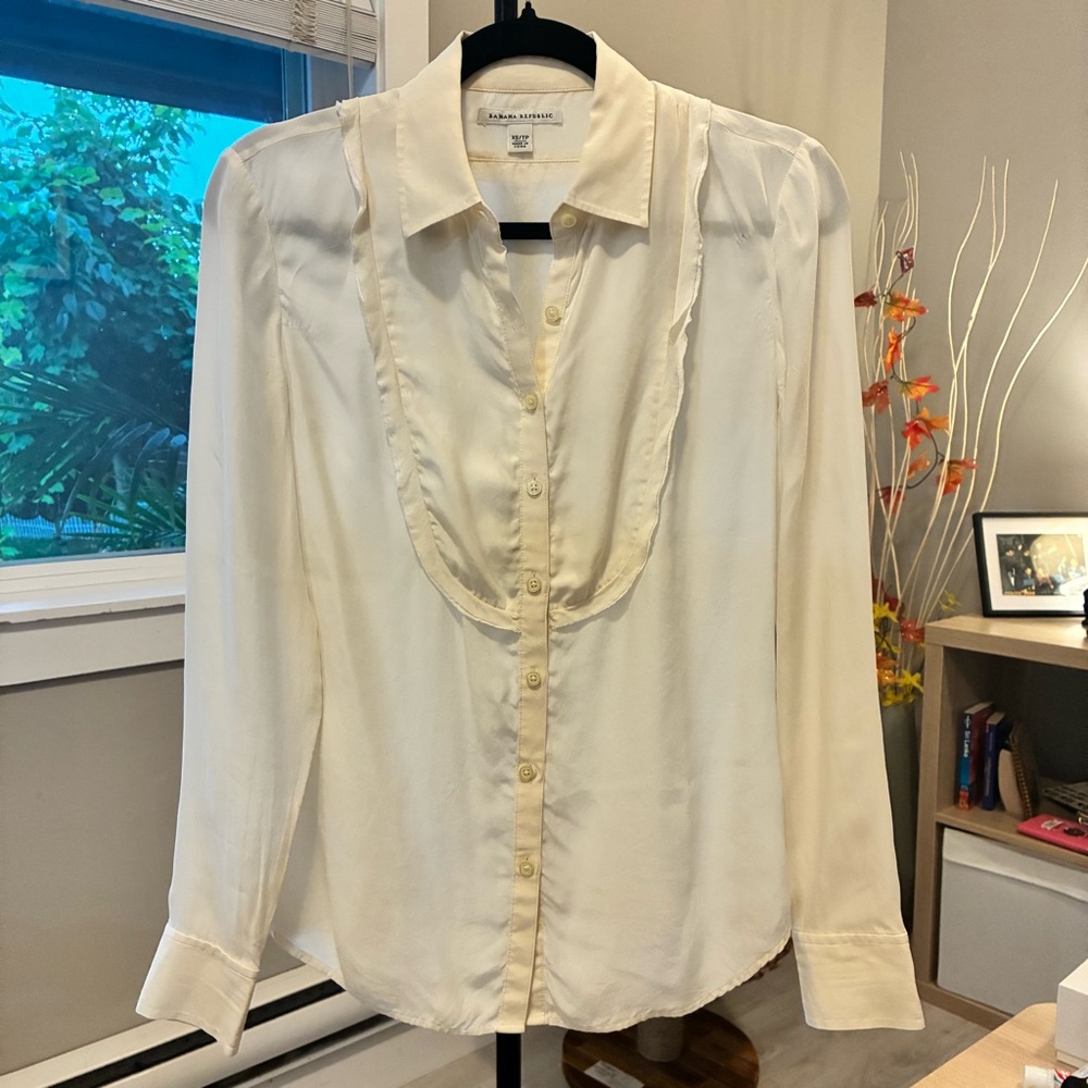 Banana Republic Cream Silk Blouse